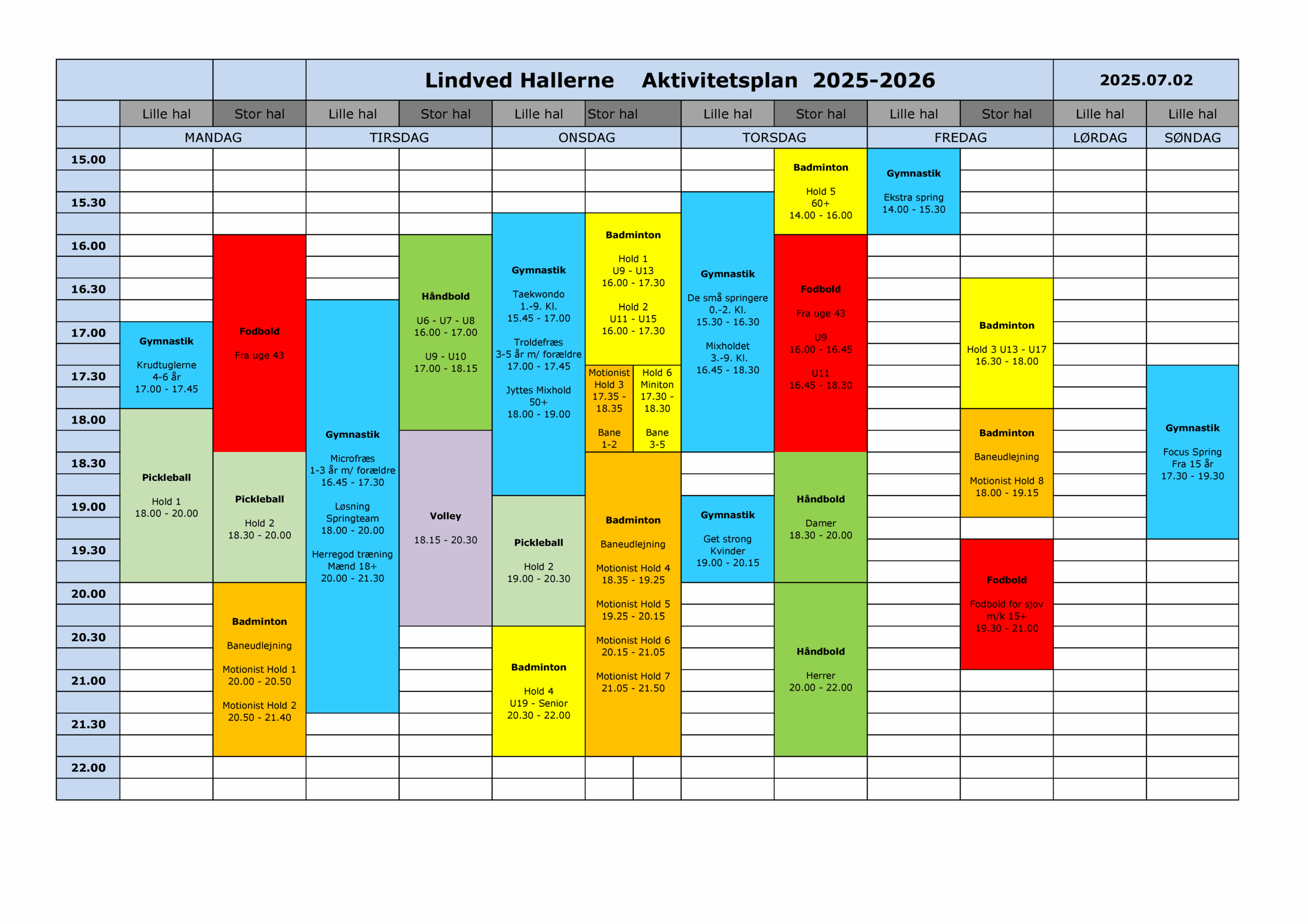Lindved GF aktivitet hal og multihal