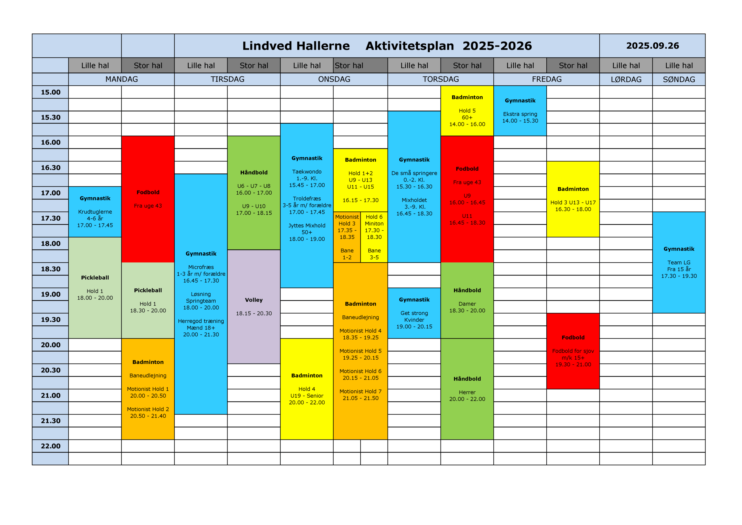 Lindved GF aktivitet hal og multihal